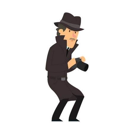 Spy with camera. Detective spies. vector illustration.のイラスト素材