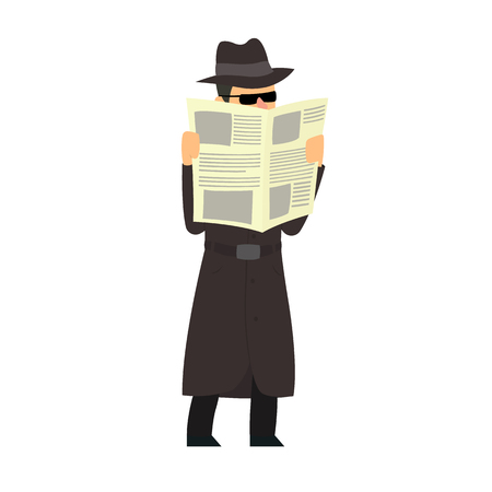 Detective conducts covert surveillance. vector illustrationのイラスト素材