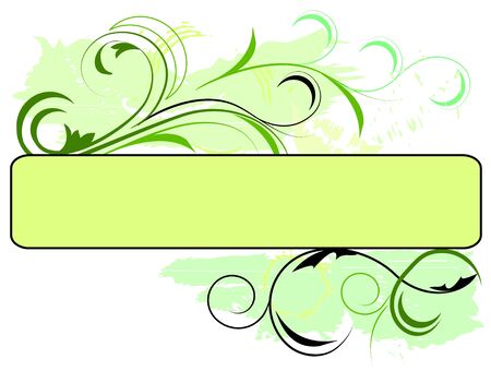 Green pastel floral banner illustration, vectorのイラスト素材