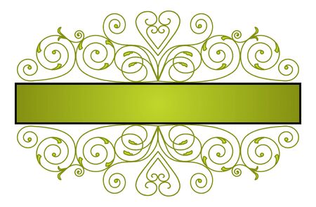 Green decorated banner / frameのイラスト素材