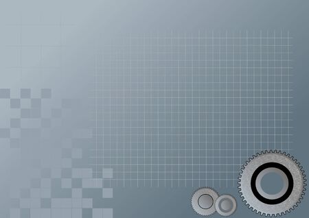 High tech abstract background - gears and squaresの写真素材