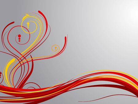 Red swirls over greyのイラスト素材