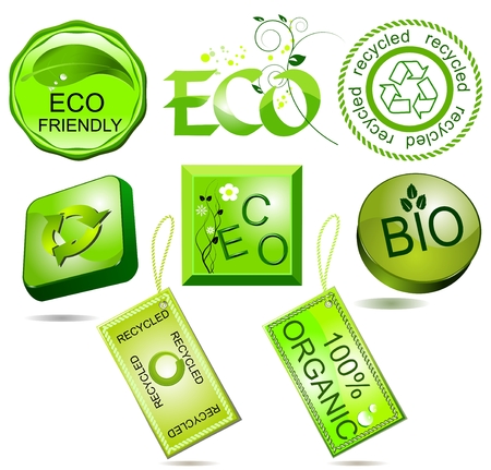 Bio and eco labelsのイラスト素材