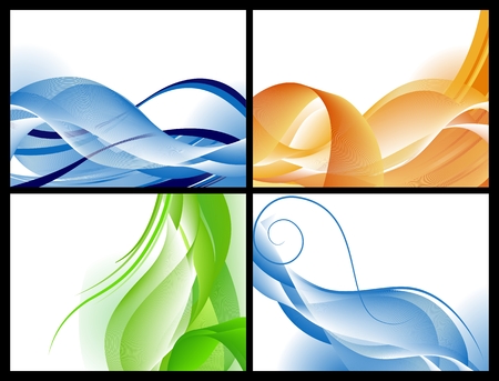 Abstract waves background setのイラスト素材
