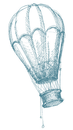 Hot air balloon sketch のイラスト素材