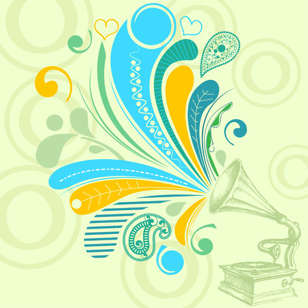 Retro music concept; nostalgic tunes のイラスト素材