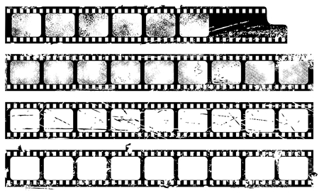 Grunge filmstrips setのイラスト素材