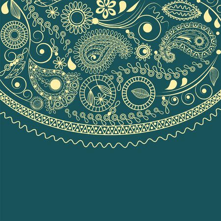 Paisley festive frameのイラスト素材
