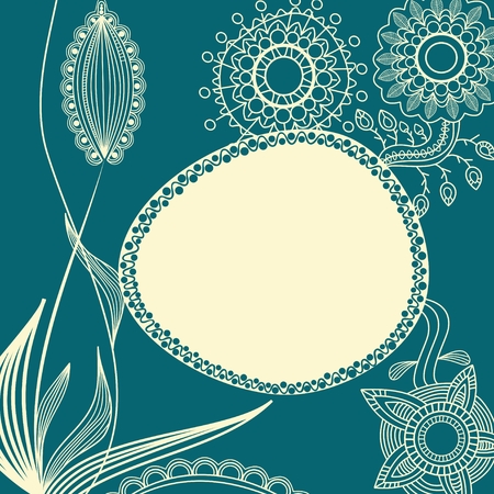 Floral background with frame for textのイラスト素材