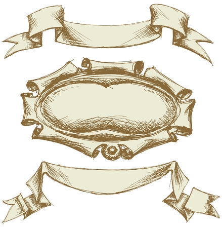 Vintage scrolls set 2のイラスト素材
