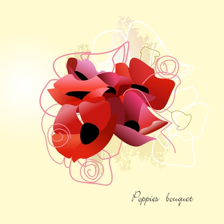 Poppies bouquetのイラスト素材