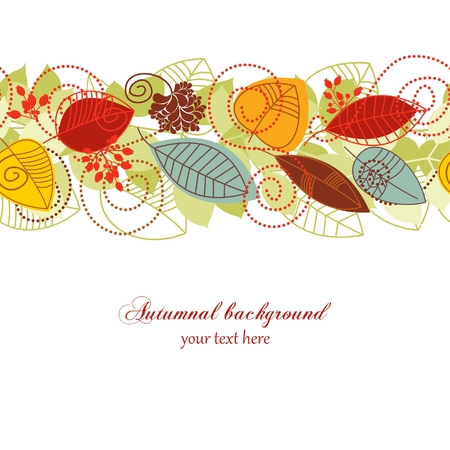 Autumnal seamless backgroundのイラスト素材