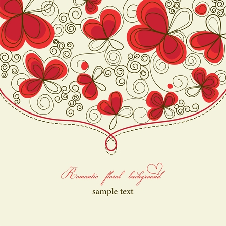 Cute romantic floral backgroundのイラスト素材