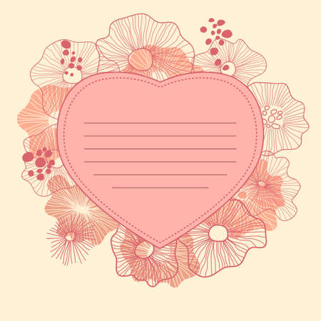 Floral heartのイラスト素材