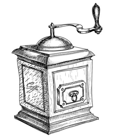 Coffee grinder sketchのイラスト素材
