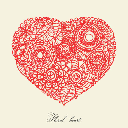 Floral heart, love or healthcare messageのイラスト素材