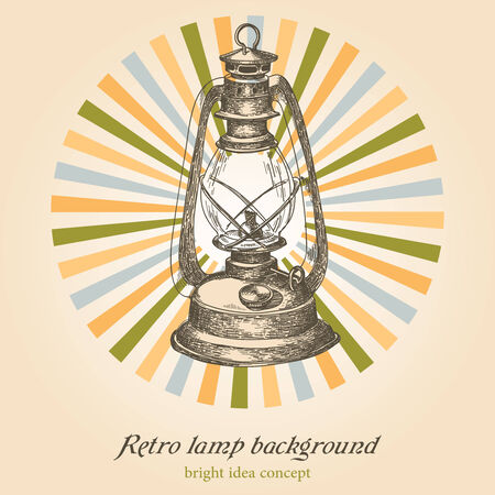 Retro lamp; creativity conceptのイラスト素材