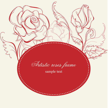 Artistic roses frameのイラスト素材
