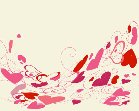 Hearts wavy background のイラスト素材