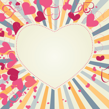 Retro hearts background のイラスト素材