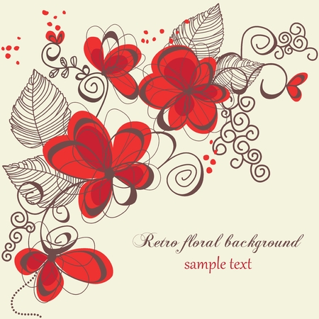Retro floral background のイラスト素材