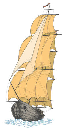 Vintage sailboat のイラスト素材