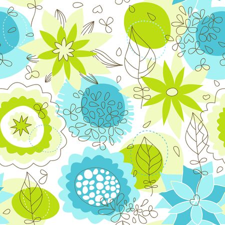 Whimsical floral seamless pattern のイラスト素材