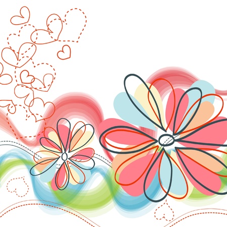 Cute floral background のイラスト素材
