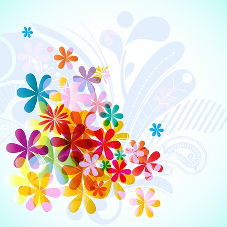Bright floral spring background のイラスト素材