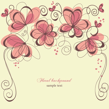 Romantic invitation floral panel のイラスト素材