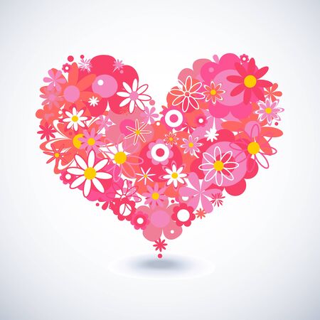 Beautiful floral heartのイラスト素材