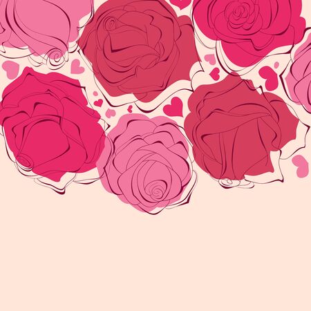 Romantic roses frame のイラスト素材