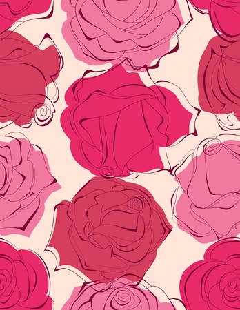 Beautiful roses seamless pattern のイラスト素材