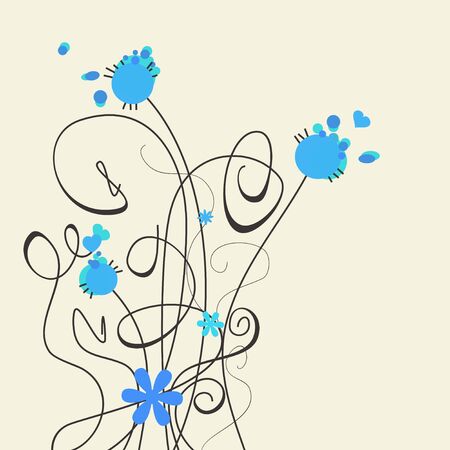 Delicate blue flowers のイラスト素材