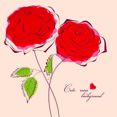 Red roses card のイラスト素材