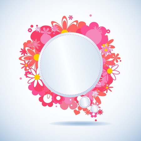 White paper floral speech bubbleのイラスト素材