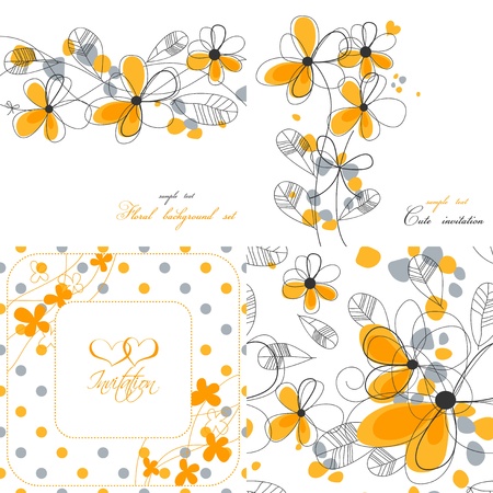 Floral backgrounds collection のイラスト素材