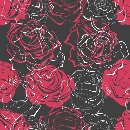 Roses seamless pattern のイラスト素材