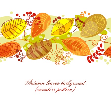 Autumn leaves background (seamless pattern)のイラスト素材