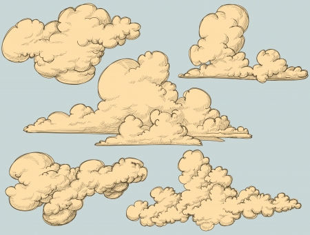 Vintage cloudsのイラスト素材