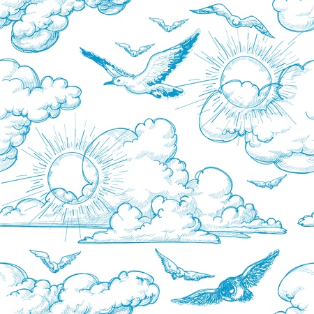 Sky seamless patternのイラスト素材