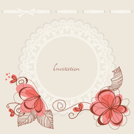 Floral background lace frame のイラスト素材