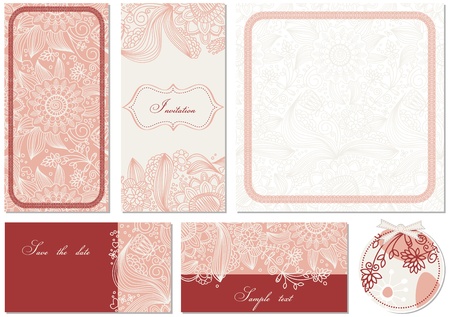 Stylish floral cardsのイラスト素材