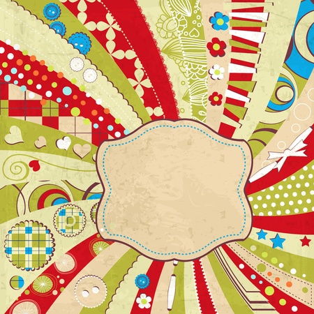 Scrapbook page, vintage designのイラスト素材