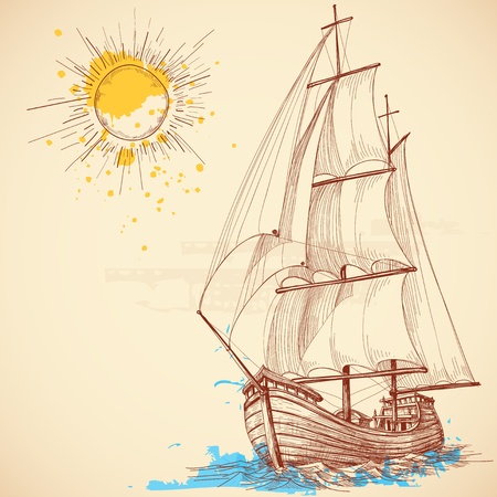  sailing boatのイラスト素材
