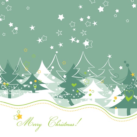 Retro Christmas nightのイラスト素材