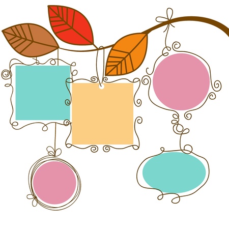 Tree branch hanging frames のイラスト素材