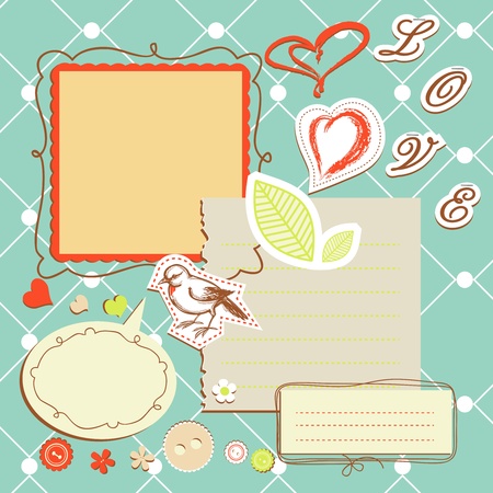 Retro note papers のイラスト素材