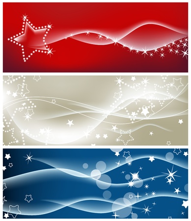 Light waves and sparkling stars backgrounds のイラスト素材
