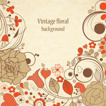 Vintage floral background のイラスト素材